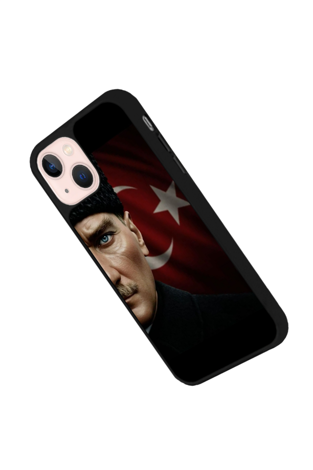 iPhone 14 Plus Uyumlu Mustafa Kemal Ataturk Tasarımlı Glossy Premium Kılıf