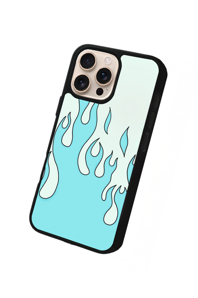 iPhone 14 Pro Max Uyumlu Retro Flame Patterns Tasarımlı Glossy Premium Kılıf