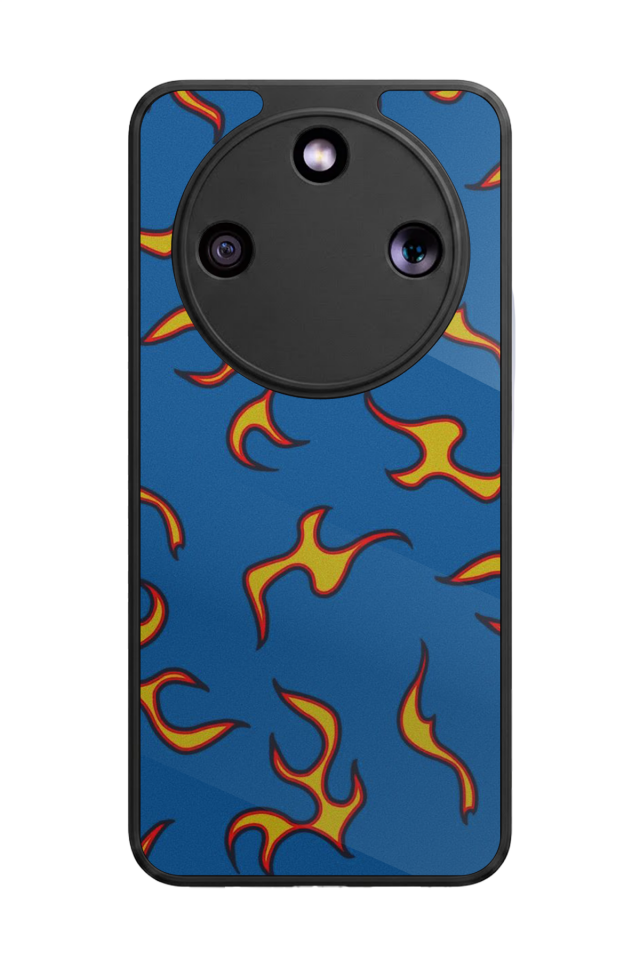 Honor Magic 8 Lite Uyumlu Retro Flame Patterns Tasarımlı Glossy Premium Kılıf