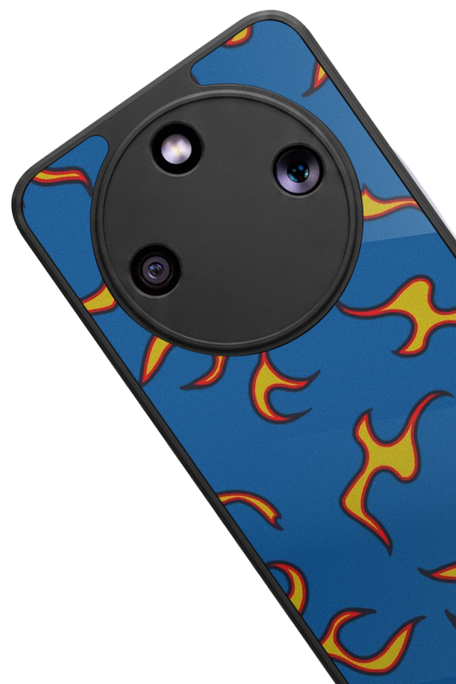 Honor Magic 8 Lite Uyumlu Retro Flame Patterns Tasarımlı Glossy Premium Kılıf