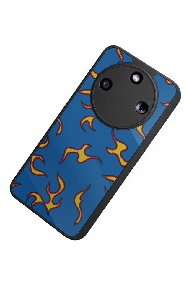 Honor Magic 8 Lite Uyumlu Retro Flame Patterns Tasarımlı Glossy Premium Kılıf