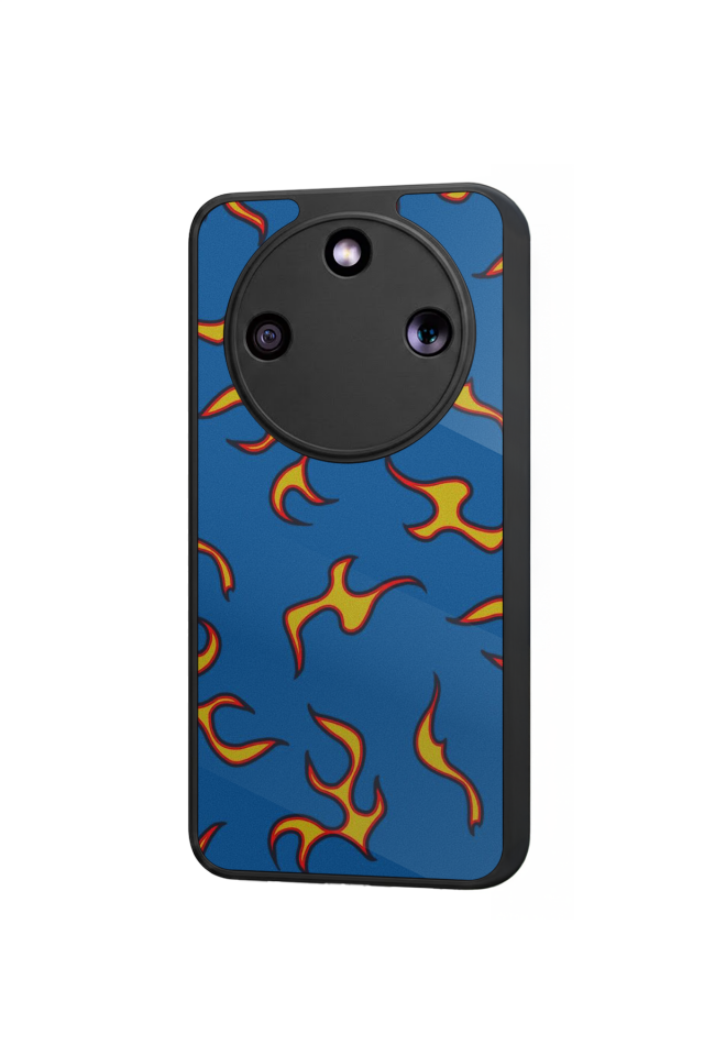 Honor Magic 8 Lite Uyumlu Retro Flame Patterns Tasarımlı Glossy Premium Kılıf