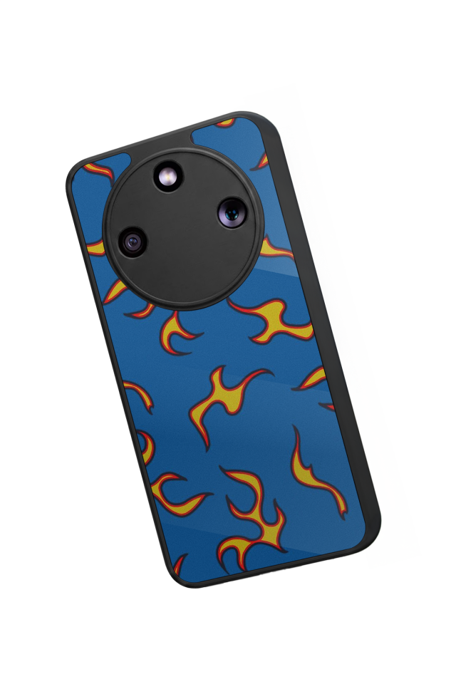 Honor Magic 8 Lite Uyumlu Retro Flame Patterns Tasarımlı Glossy Premium Kılıf