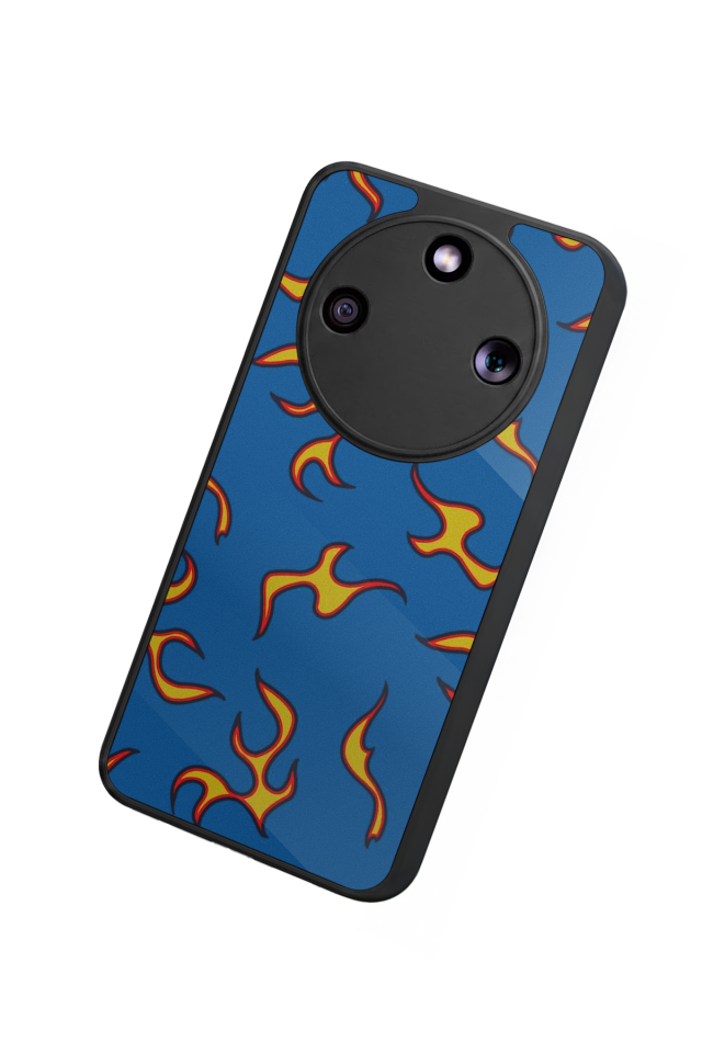 Honor Magic 8 Lite Uyumlu Retro Flame Patterns Tasarımlı Glossy Premium Kılıf