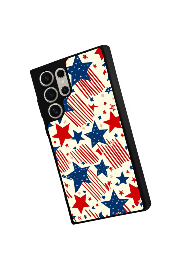 Samsung Galaxy S22 Ultra Uyumlu Retro Yildizlar Tasarımlı Glossy Premium Kılıf