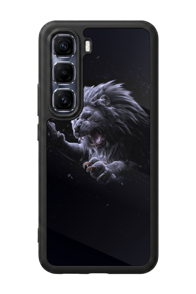 Infinix Hot 60 Pro Plus Uyumlu Aslan Tasarımlı Glossy Premium Kılıf