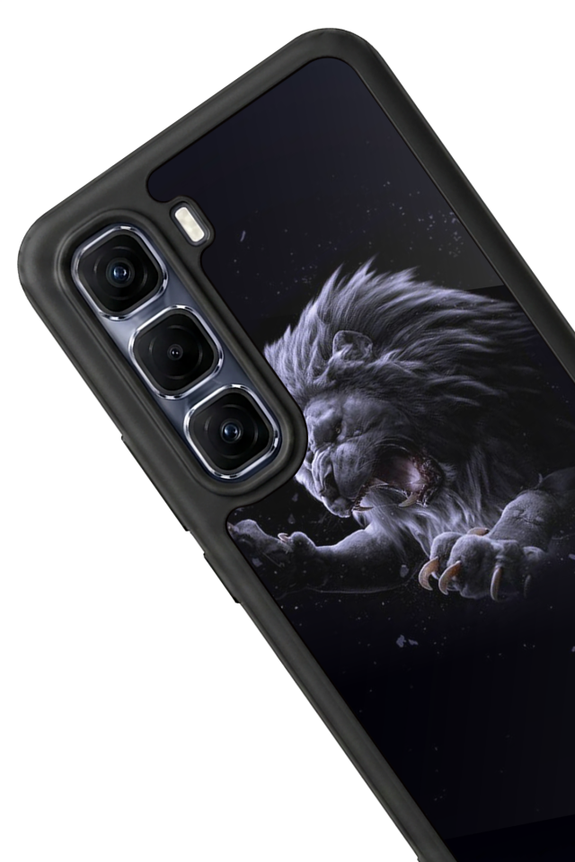 Infinix Hot 60 Pro Plus Uyumlu Aslan Tasarımlı Glossy Premium Kılıf