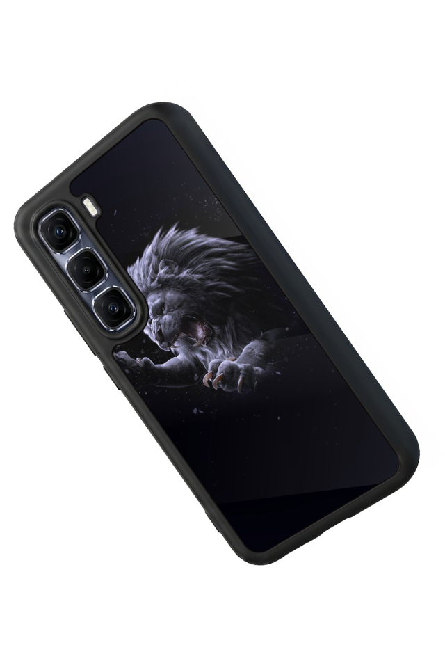 Infinix Hot 60 Pro Plus Uyumlu Aslan Tasarımlı Glossy Premium Kılıf