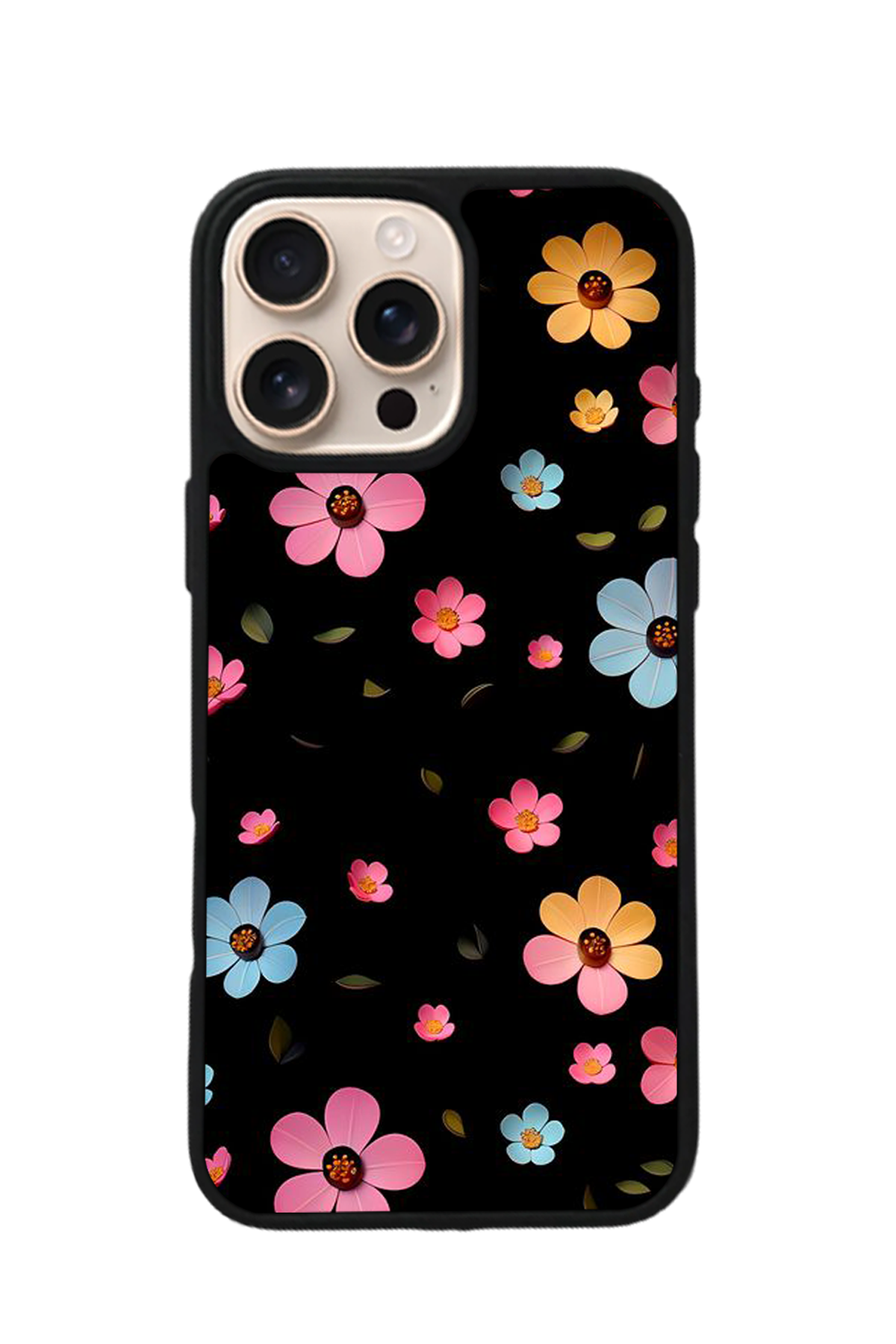 iPhone 15 Pro Uyumlu Cicek Tasarımlı Glossy Premium Kılıf