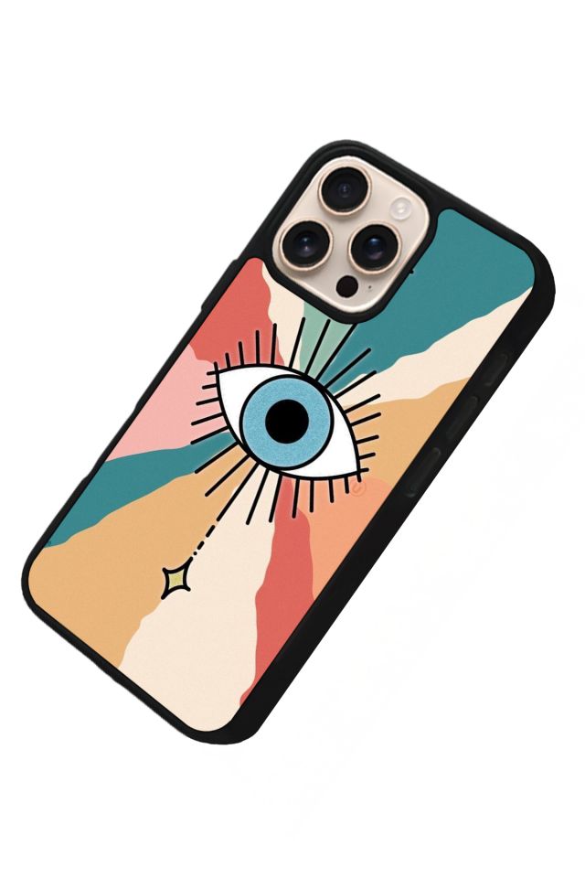 iPhone 16 Pro Uyumlu Göz Tasarımlı Glossy Premium Kılıf