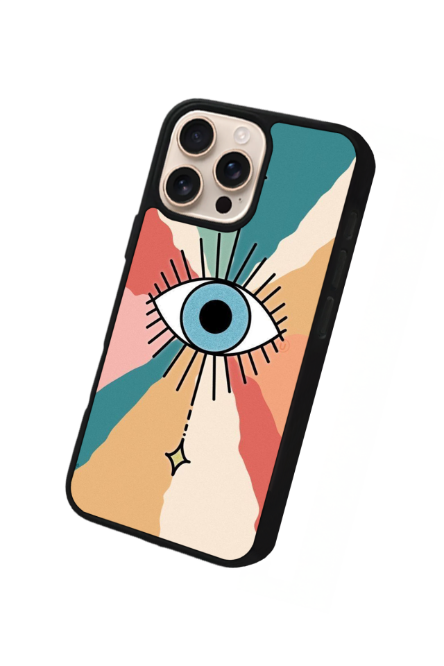 iPhone 16 Pro Uyumlu Göz Tasarımlı Glossy Premium Kılıf