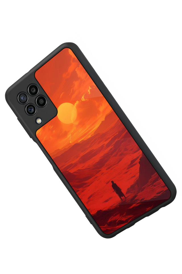 Samsung Galaxy M32 Uyumlu Güneş Tasarımlı Glossy Premium Kılıf