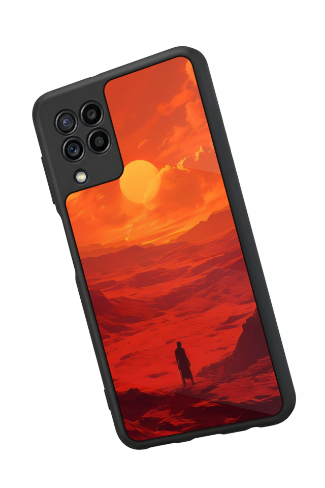 Samsung Galaxy M32 Uyumlu Güneş Tasarımlı Glossy Premium Kılıf