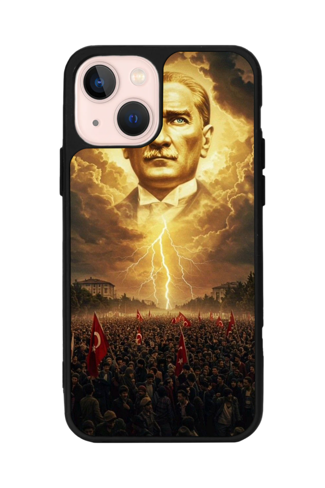 iPhone 14 Plus Uyumlu Mustafa Kemal Ataturk Tasarımlı Glossy Premium Kılıf