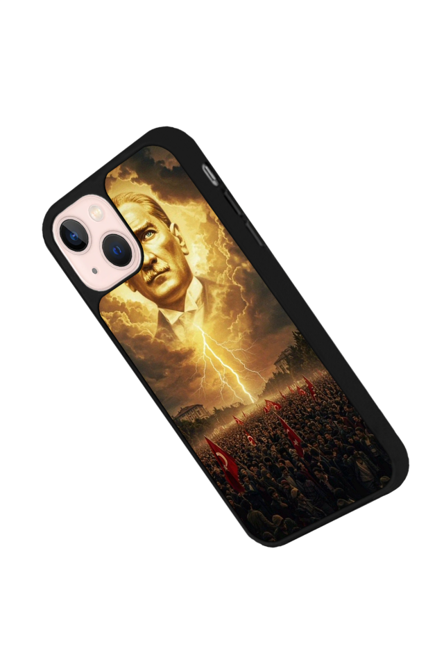 iPhone 14 Plus Uyumlu Mustafa Kemal Ataturk Tasarımlı Glossy Premium Kılıf