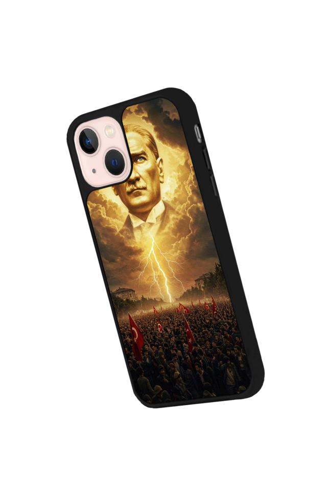 iPhone 14 Plus Uyumlu Mustafa Kemal Ataturk Tasarımlı Glossy Premium Kılıf