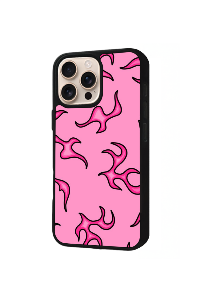 iPhone 14 Pro Max Uyumlu Retro Flame Patterns Tasarımlı Glossy Premium Kılıf