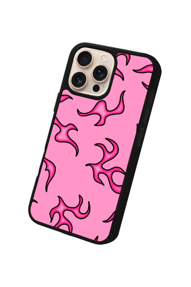 iPhone 14 Pro Max Uyumlu Retro Flame Patterns Tasarımlı Glossy Premium Kılıf