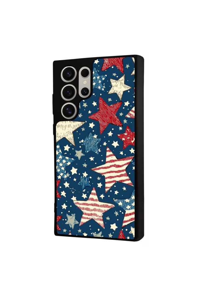 Samsung Galaxy S22 Ultra Uyumlu Retro Yildizlar Tasarımlı Glossy Premium Kılıf