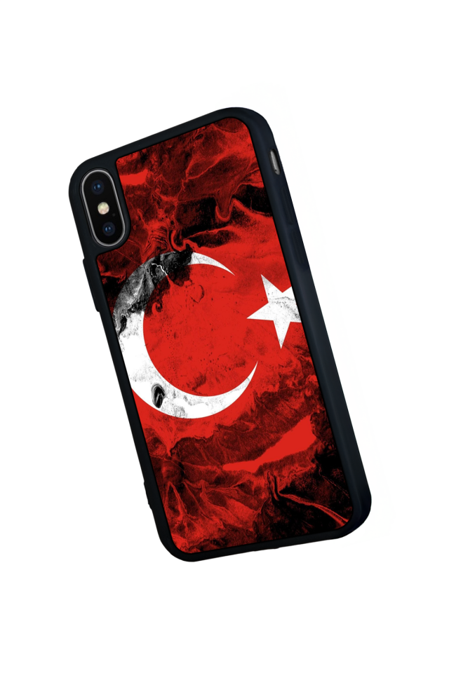 iPhone X/ XS Uyumlu Türk Bayragi Tasarımlı Glossy Premium Kılıf