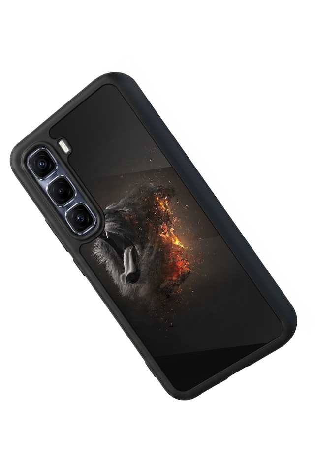 Infinix Hot 60 Pro Plus Uyumlu Aslan Tasarımlı Glossy Premium Kılıf