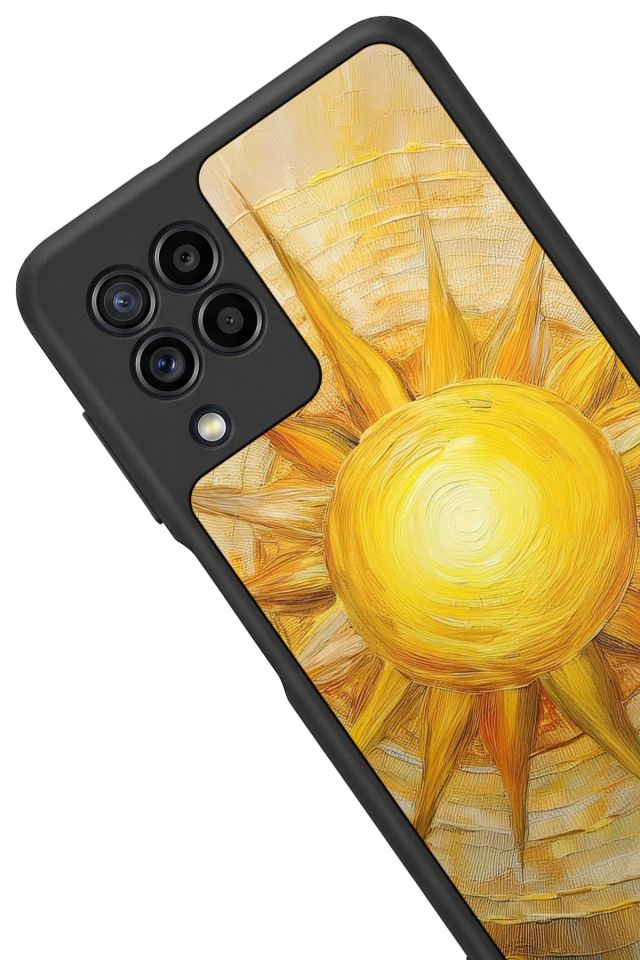 Samsung Galaxy M32 Uyumlu Güneş Tasarımlı Glossy Premium Kılıf