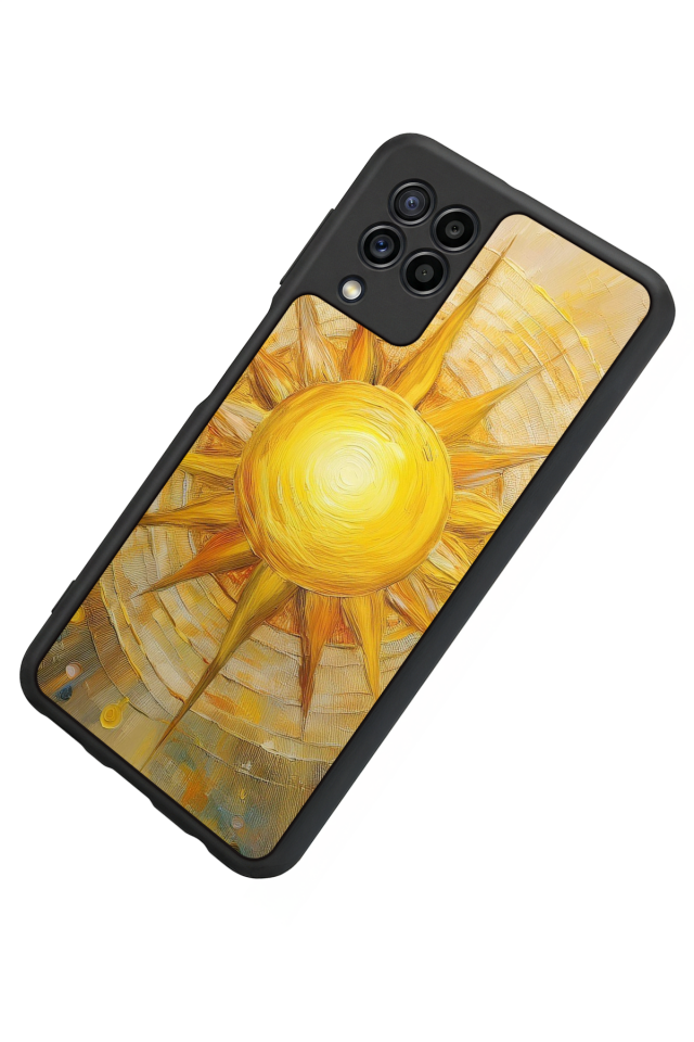 Samsung Galaxy M32 Uyumlu Güneş Tasarımlı Glossy Premium Kılıf