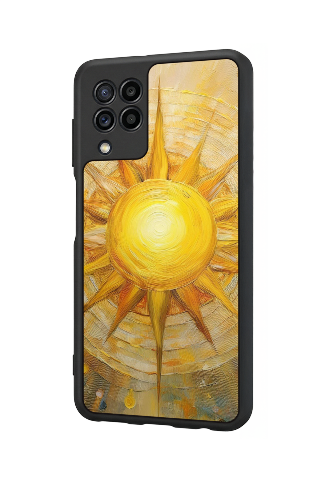 Samsung Galaxy M32 Uyumlu Güneş Tasarımlı Glossy Premium Kılıf