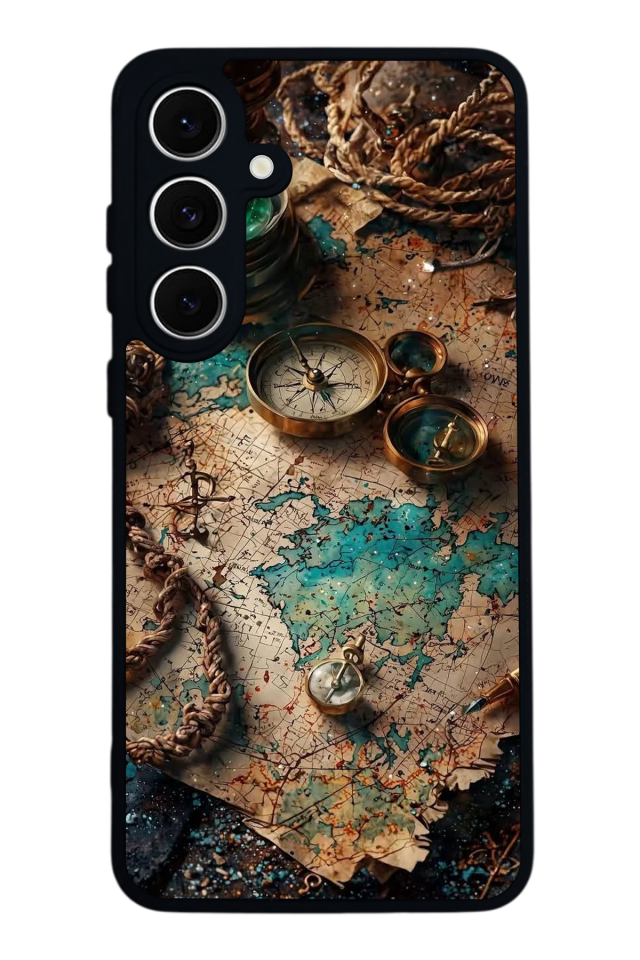 Samsung Galaxy A16 Uyumlu Harita Tasarımlı Glossy Premium Kılıf