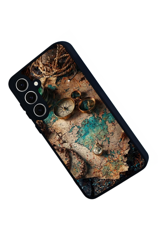 Samsung Galaxy A16 Uyumlu Harita Tasarımlı Glossy Premium Kılıf