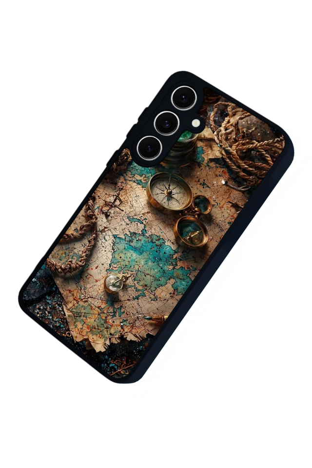 Samsung Galaxy A16 Uyumlu Harita Tasarımlı Glossy Premium Kılıf