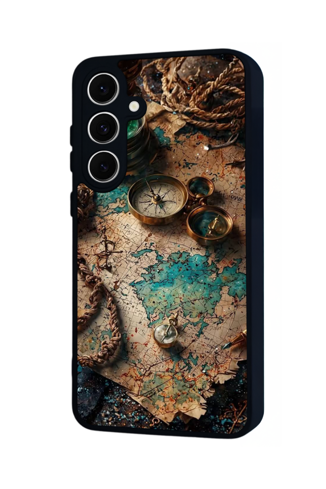 Samsung Galaxy A16 Uyumlu Harita Tasarımlı Glossy Premium Kılıf