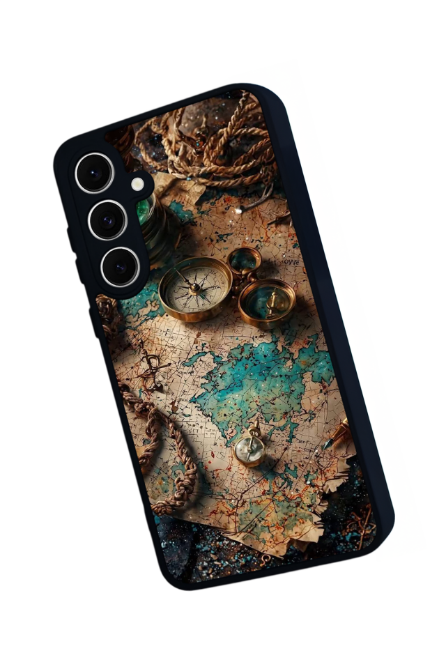 Samsung Galaxy A16 Uyumlu Harita Tasarımlı Glossy Premium Kılıf