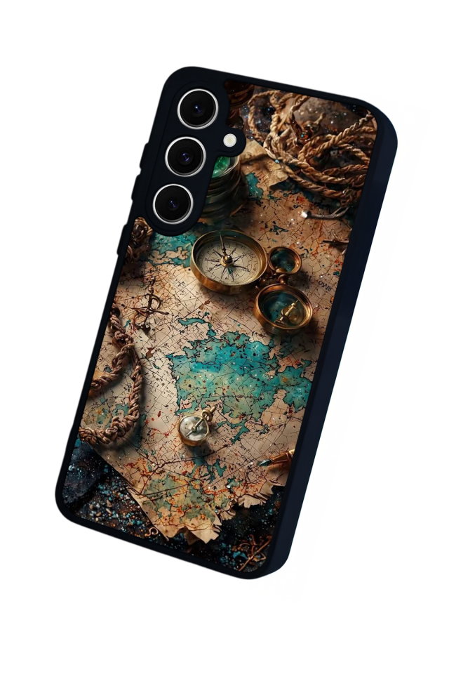 Samsung Galaxy A16 Uyumlu Harita Tasarımlı Glossy Premium Kılıf