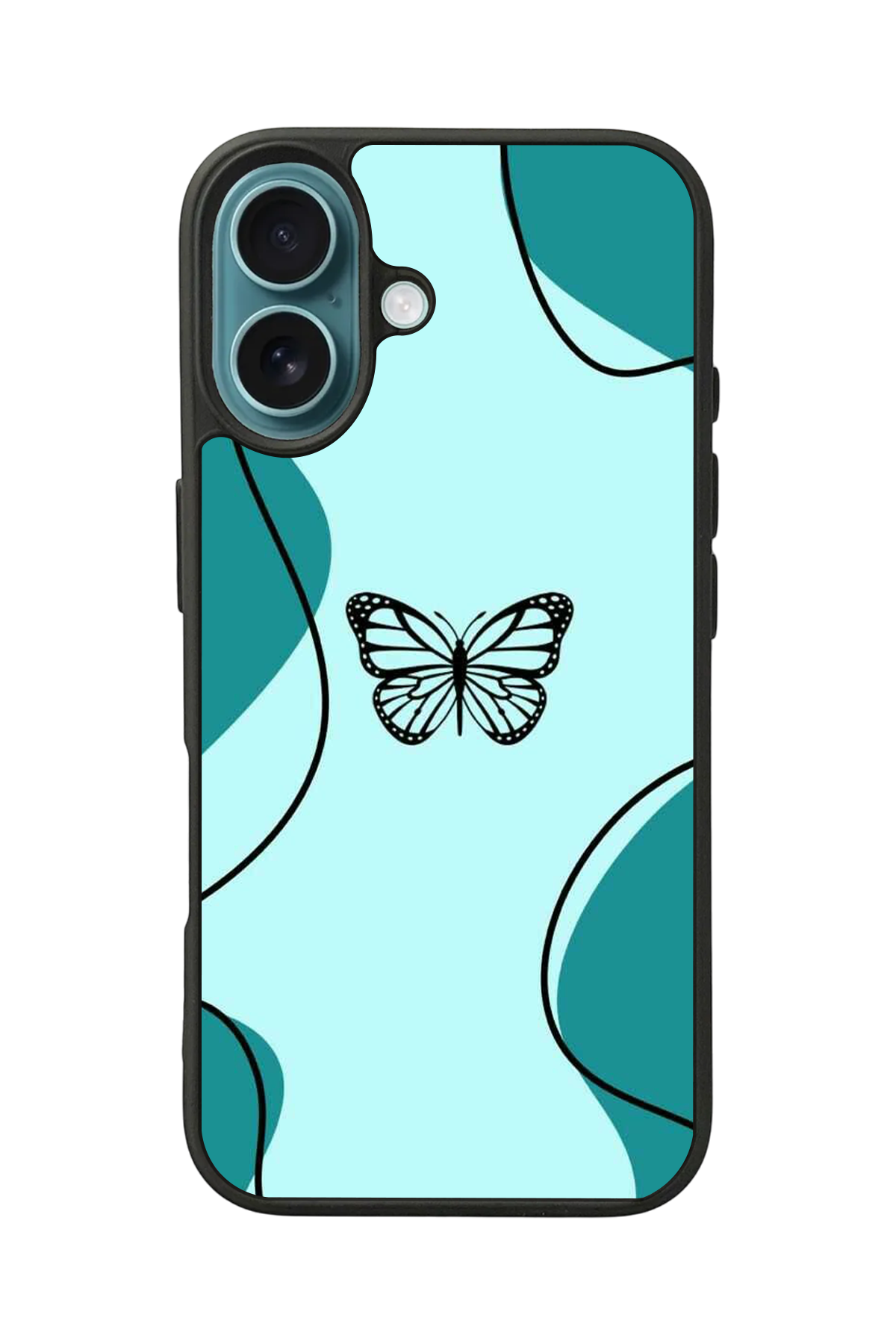 iPhone 16 Plus Uyumlu Kelebek Tasarımlı Glossy Premium Kılıf