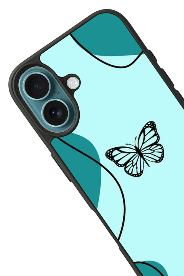 iPhone 16 Plus Uyumlu Kelebek Tasarımlı Glossy Premium Kılıf