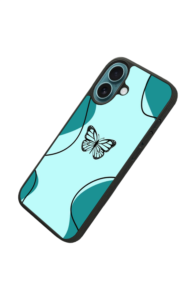 iPhone 16 Plus Uyumlu Kelebek Tasarımlı Glossy Premium Kılıf