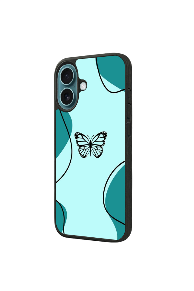iPhone 16 Plus Uyumlu Kelebek Tasarımlı Glossy Premium Kılıf