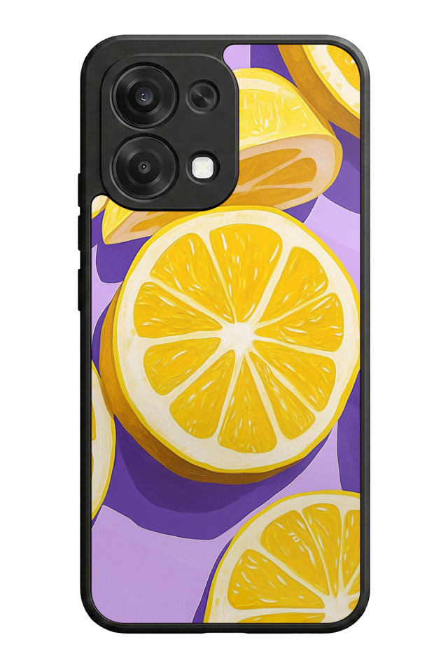Oppo A6 Pro Uyumlu Limon Tasarımlı Glossy Premium Kılıf