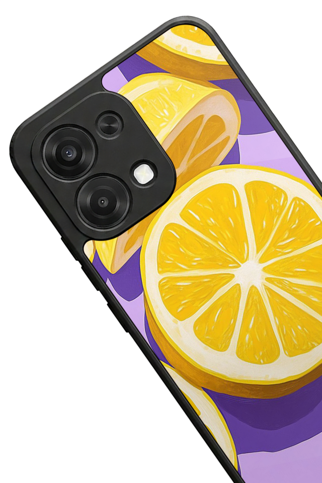 Oppo A6 Pro Uyumlu Limon Tasarımlı Glossy Premium Kılıf