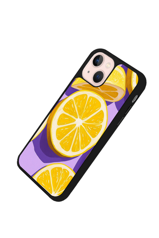 iPhone 13 Mini Uyumlu Limon Tasarımlı Glossy Premium Kılıf