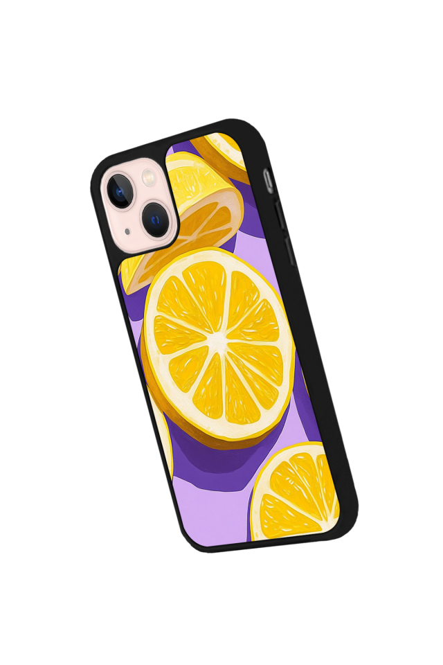 iPhone 13 Mini Uyumlu Limon Tasarımlı Glossy Premium Kılıf