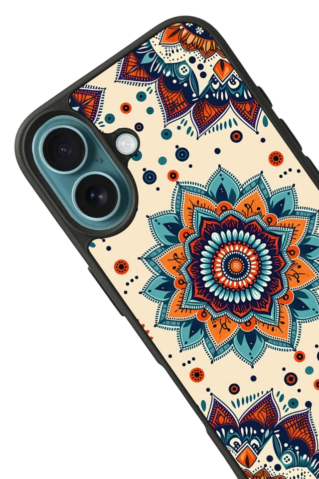 iPhone 16 Uyumlu Mandaal Tasarımlı Glossy Premium Kılıf