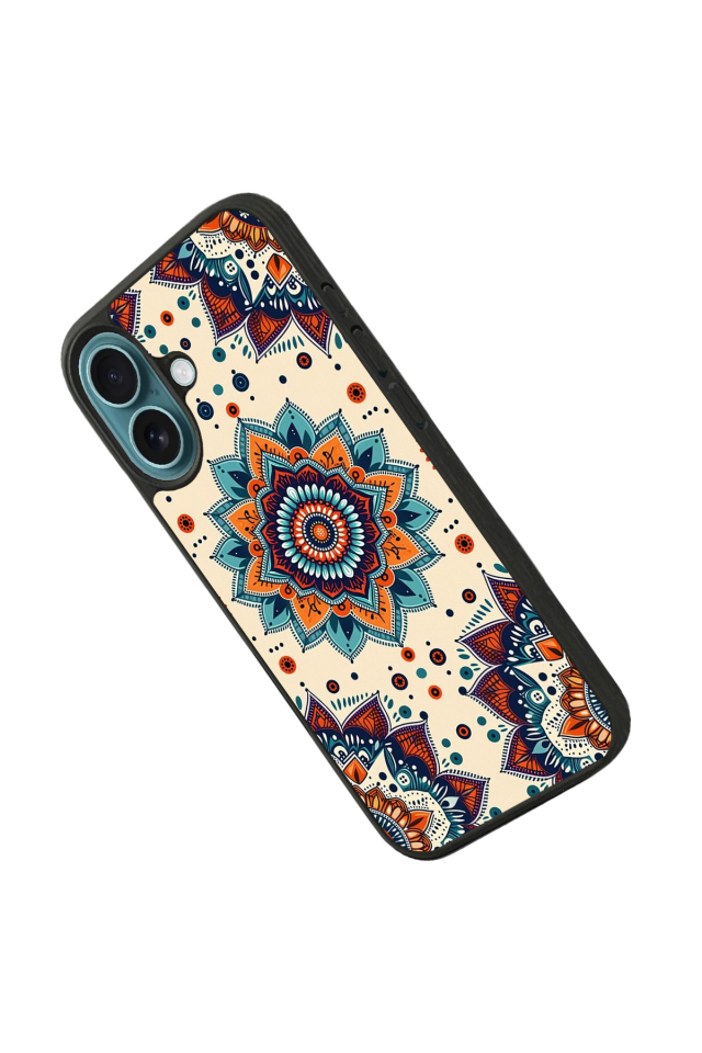 iPhone 16 Uyumlu Mandaal Tasarımlı Glossy Premium Kılıf