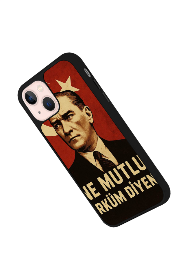 iPhone 14 Plus Uyumlu  Mustafa Kemal Ataturk Tasarımlı Glossy Premium Kılıf