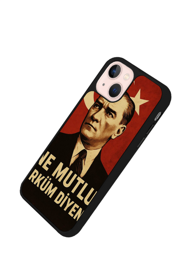 iPhone 14 Plus Uyumlu  Mustafa Kemal Ataturk Tasarımlı Glossy Premium Kılıf