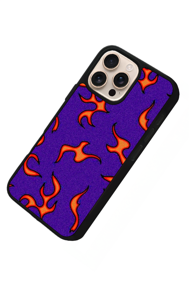 iPhone 14 Pro Max Uyumlu Retro Flame Patterns Tasarımlı Glossy Premium Kılıf