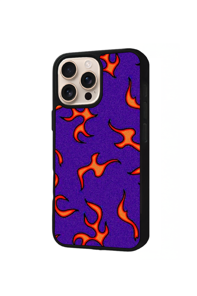 iPhone 14 Pro Max Uyumlu Retro Flame Patterns Tasarımlı Glossy Premium Kılıf