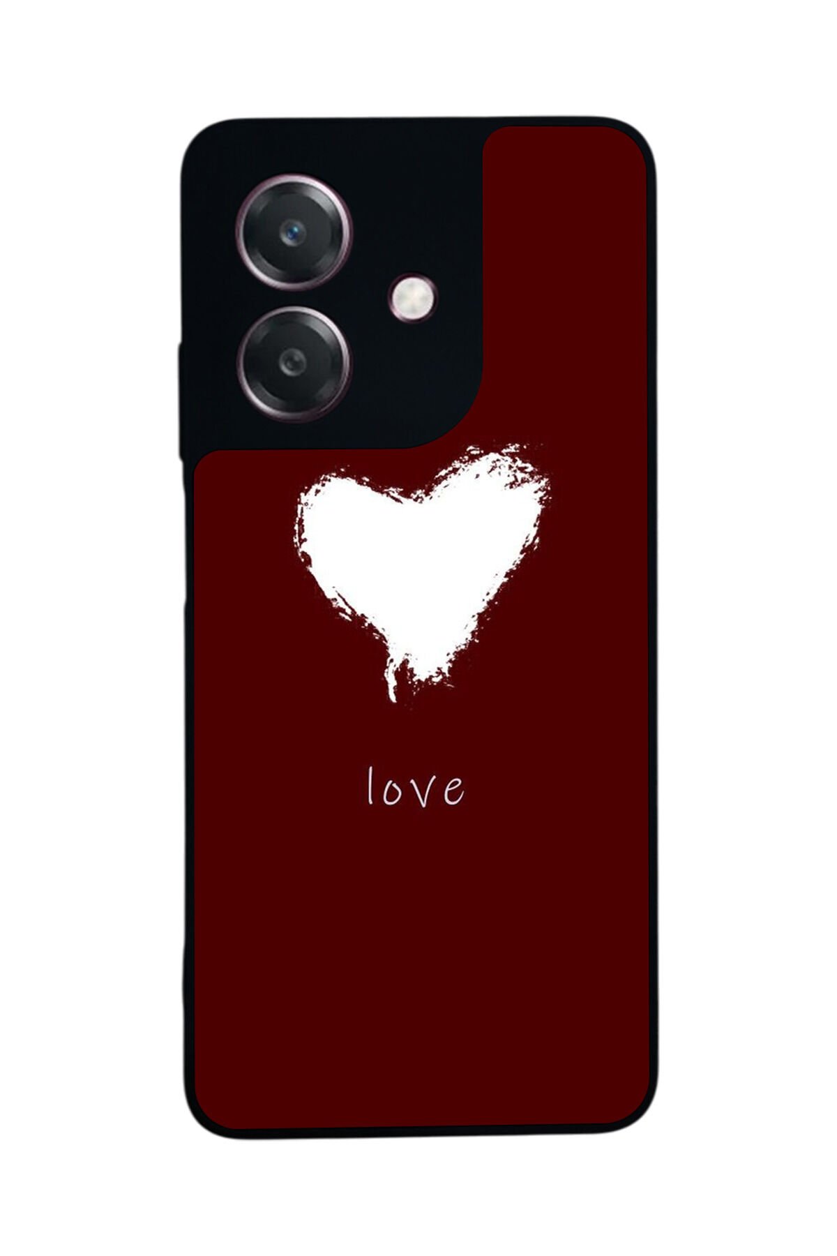Oppo A3 5G Uyumlu Kalp Love Tasarımlı Glossy Premium Kılıf