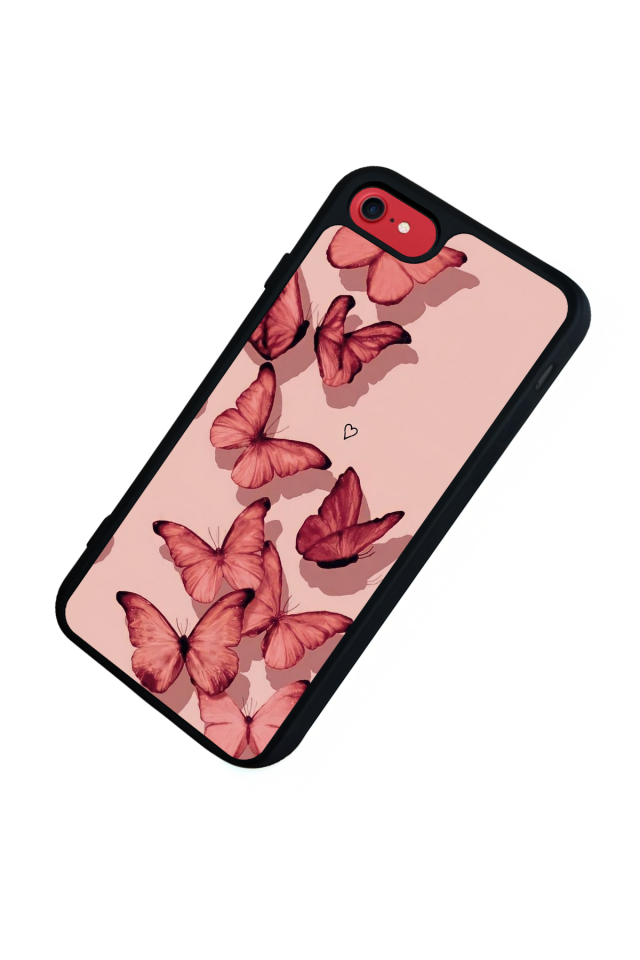 iPhone SE Uyumlu Kelebek Tasarımlı Glossy Premium Kılıf